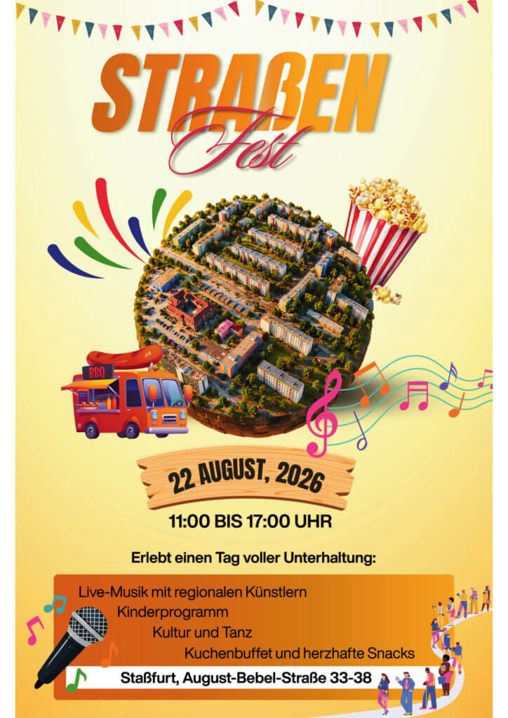 Straßenfest am 22. August 2026 in Staßfurt Nord